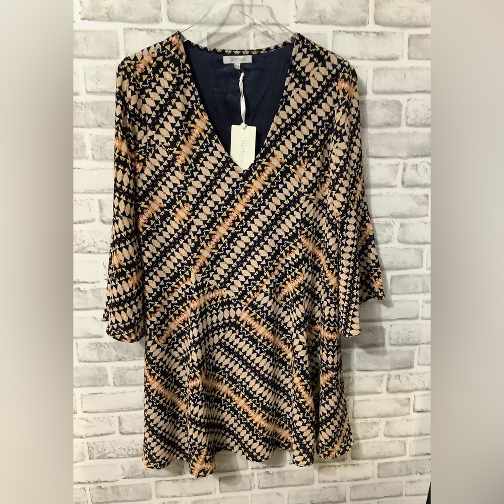 Lucy Paris Bell Sleeve V Neck Tunic Casual Dress size S NWT (0169)